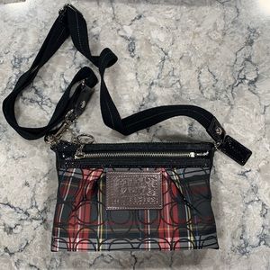 😍 Coach Poppy Plaid Purse with Shimmer Accents